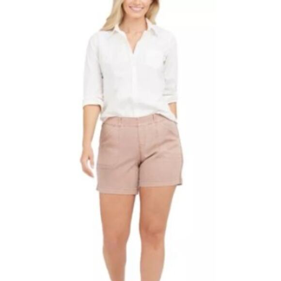 NEW Spanx L 6" Twill Short Mauve Dusty Pink Stretch Casual Comfort Coastal - Picture 1 of 5
